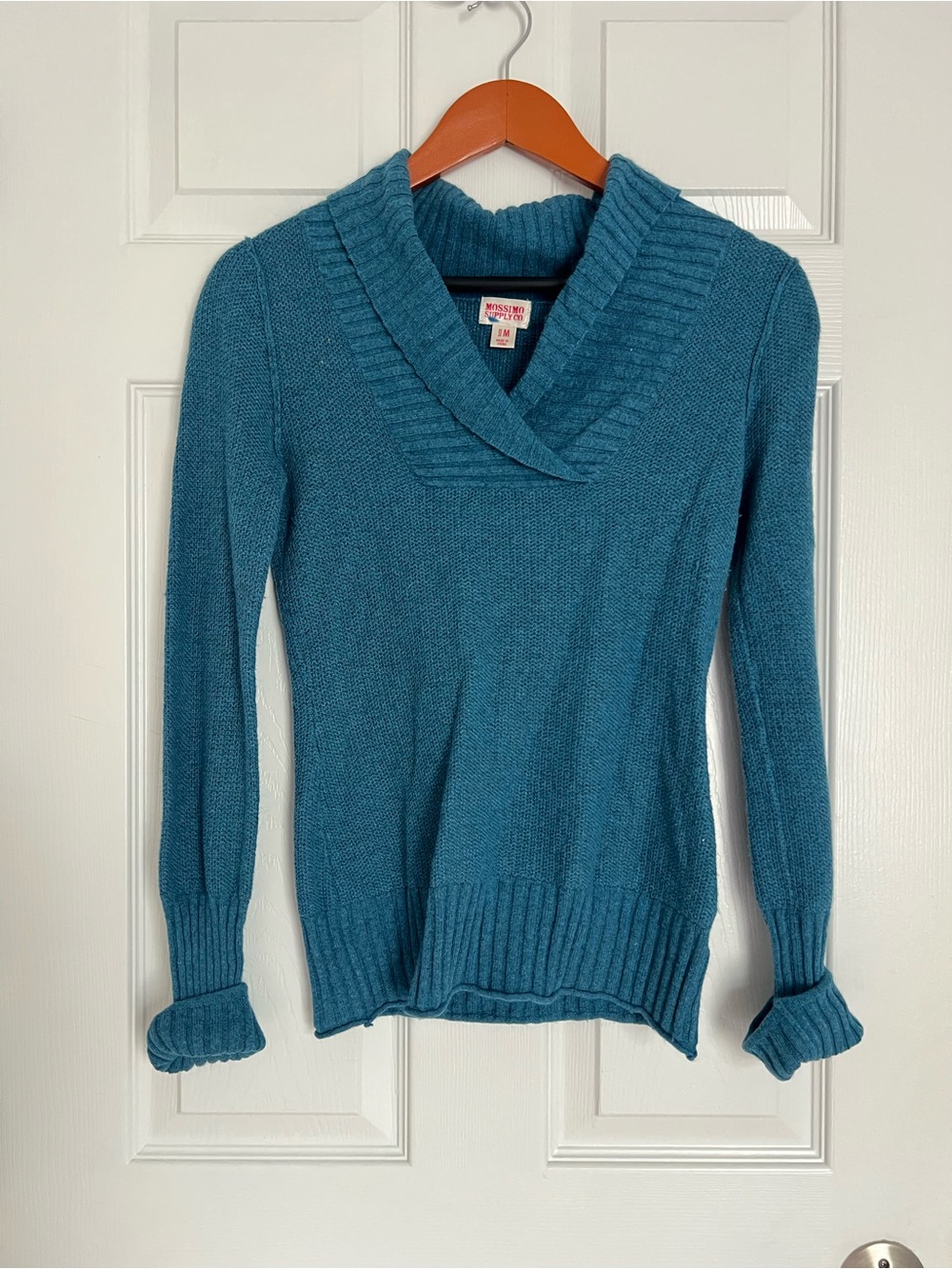 Mossimo Supply Co. Teal Shawl-Collar Sweater